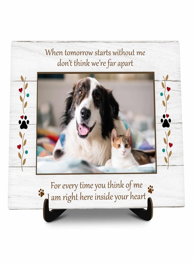 KFNER Pet Memorial Picture Frame Gift, When Tomorrow Starts Without Me Pet Memory Photo Frame Gift, Loss of Dog Cat Sympathy Gifts, Dog Cat Remembrance Picture Frame -13 - Image 1